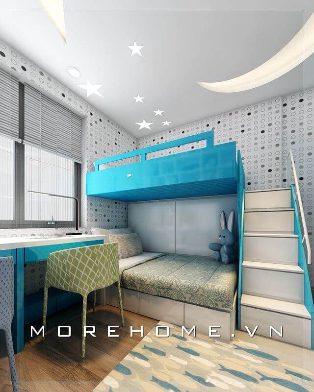Giường tầng hiện đại với tính năng ngăn kéo tiện dụng là sự lựa chọn hoàn hảo cho các không gian phòng ngủ nhỏ.